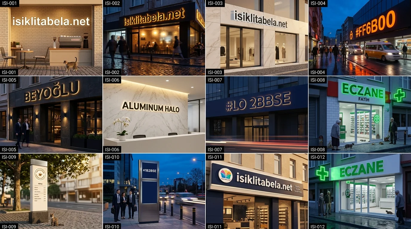 Dış cephe kompozit tabela bakım vinç çalışması